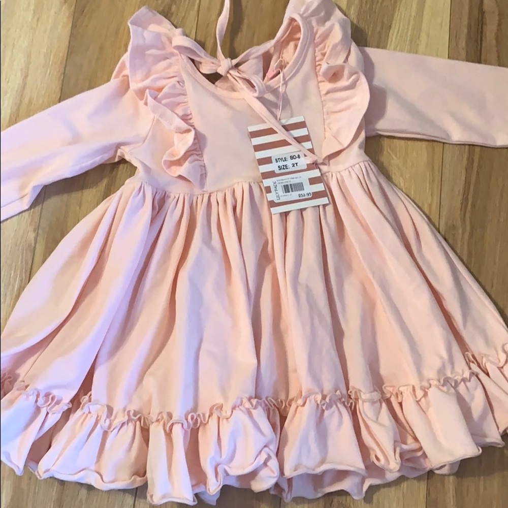 Serendipity long sleeve dress blush pink